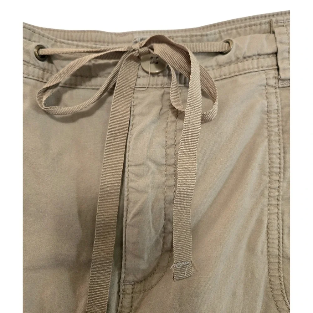 Khaki Cargo Skort Women Drawstring Waist Utility Mini Skirt with Shorts Tan1 14